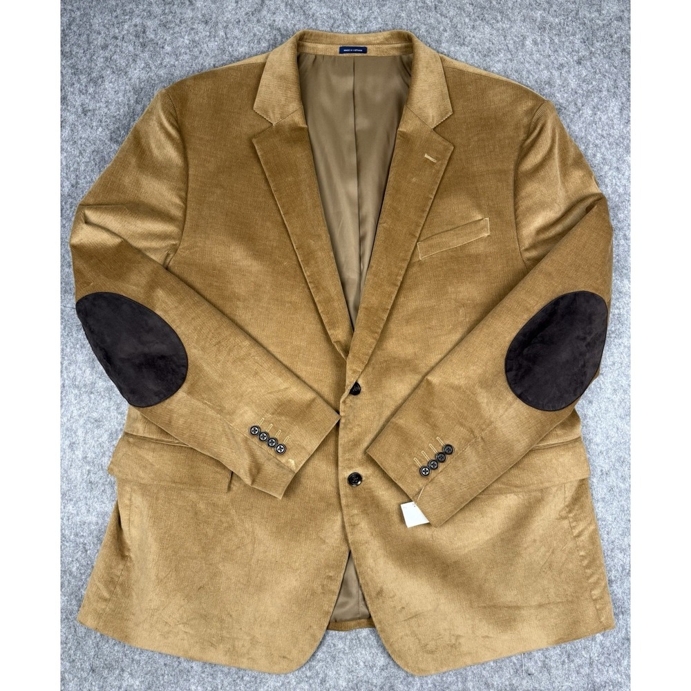 Stafford Mens 54 Long Corduroy Sports Coat Blazer Jacket Elbow Patches $188 MSRP